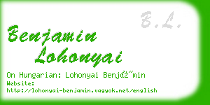 benjamin lohonyai business card